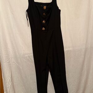 Zara Black Jumpsuit with Gold Buttons
